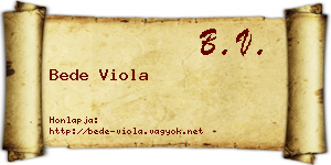 Bede Viola névjegykártya